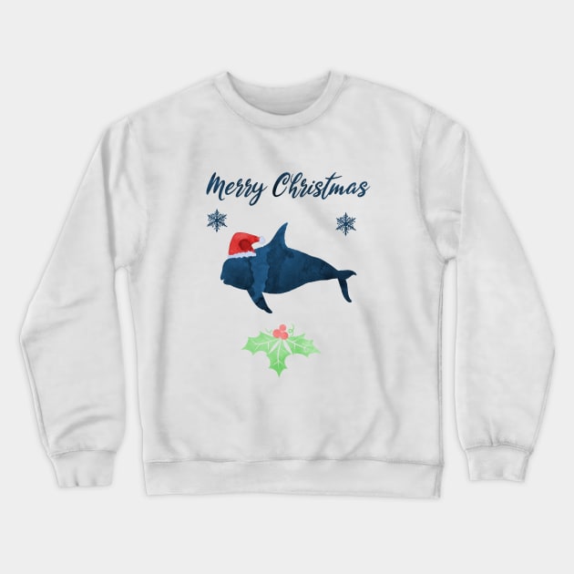 Christmas Killer Whale Orca Art Crewneck Sweatshirt by TheJollyMarten